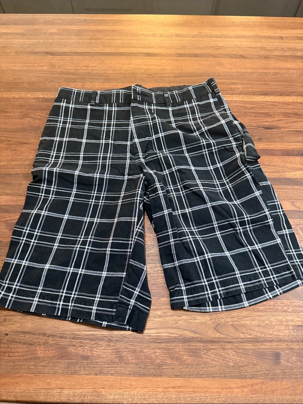 Grand Slam Golf Black Shorts with White Plaid